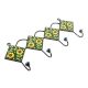 Forest Green Ceramic Floral Tiles Hooks
